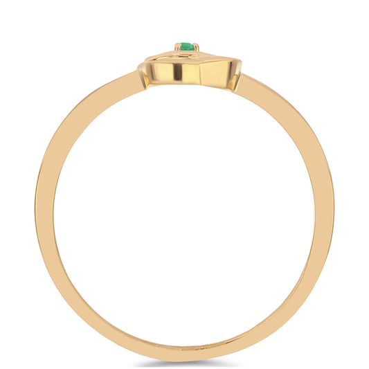 Goldplattierter Silberring mit brasilianischem Smaragd