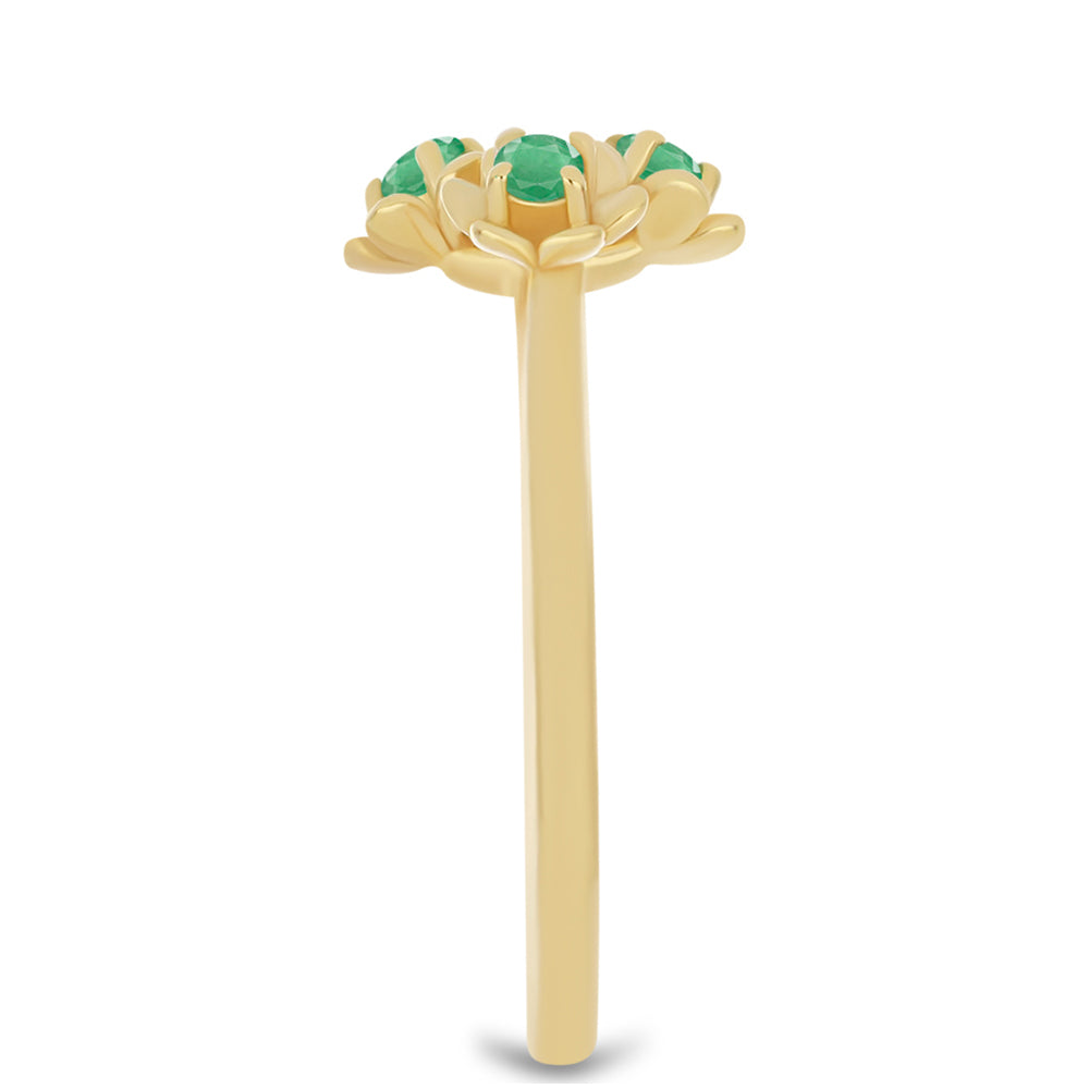 Goldplattierter Silberring mit brasilianischem Smaragd