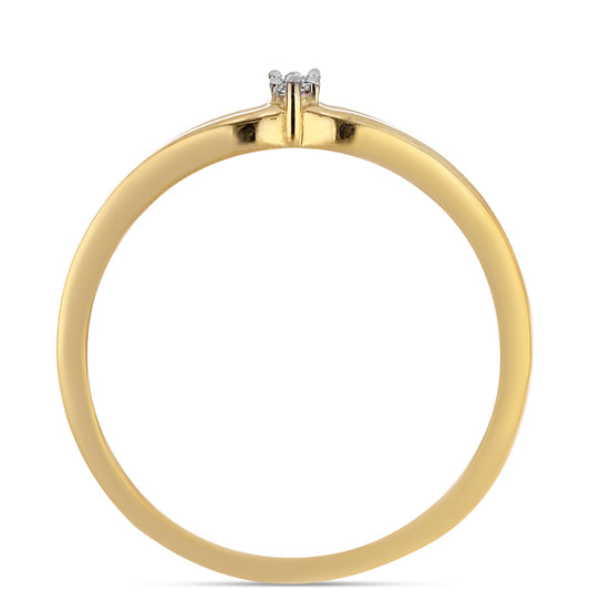 Goldplattierter Silberring mit weißem Diamant