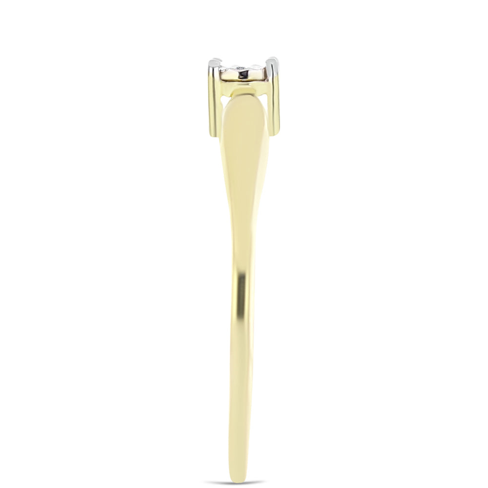 Goldplattierter Silberring mit weißem Diamant