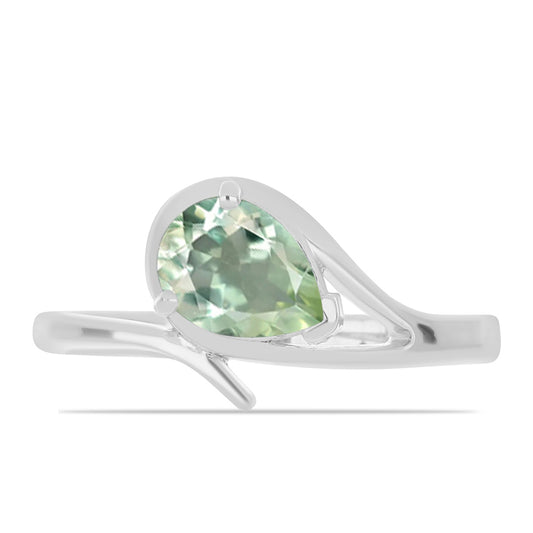 Silberring mit grünem Amethyst