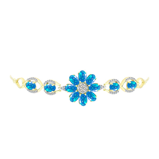 Goldplattiertes Silberarmband mit äthiopischem Paradiese-Opal und weißem Topas
