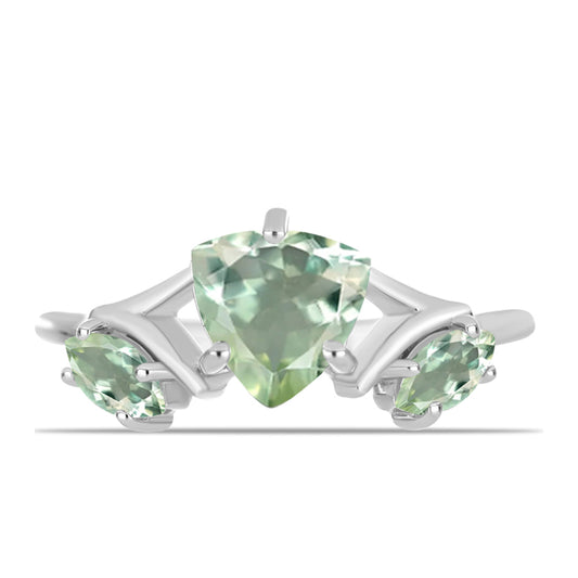 Silberring mit grünem Amethyst