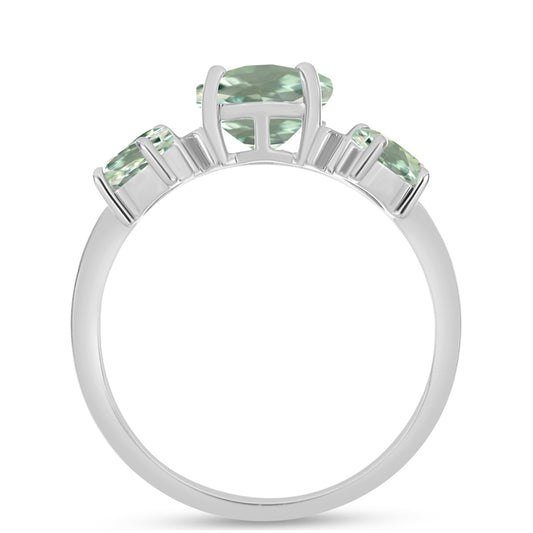 Silberring mit grünem Amethyst