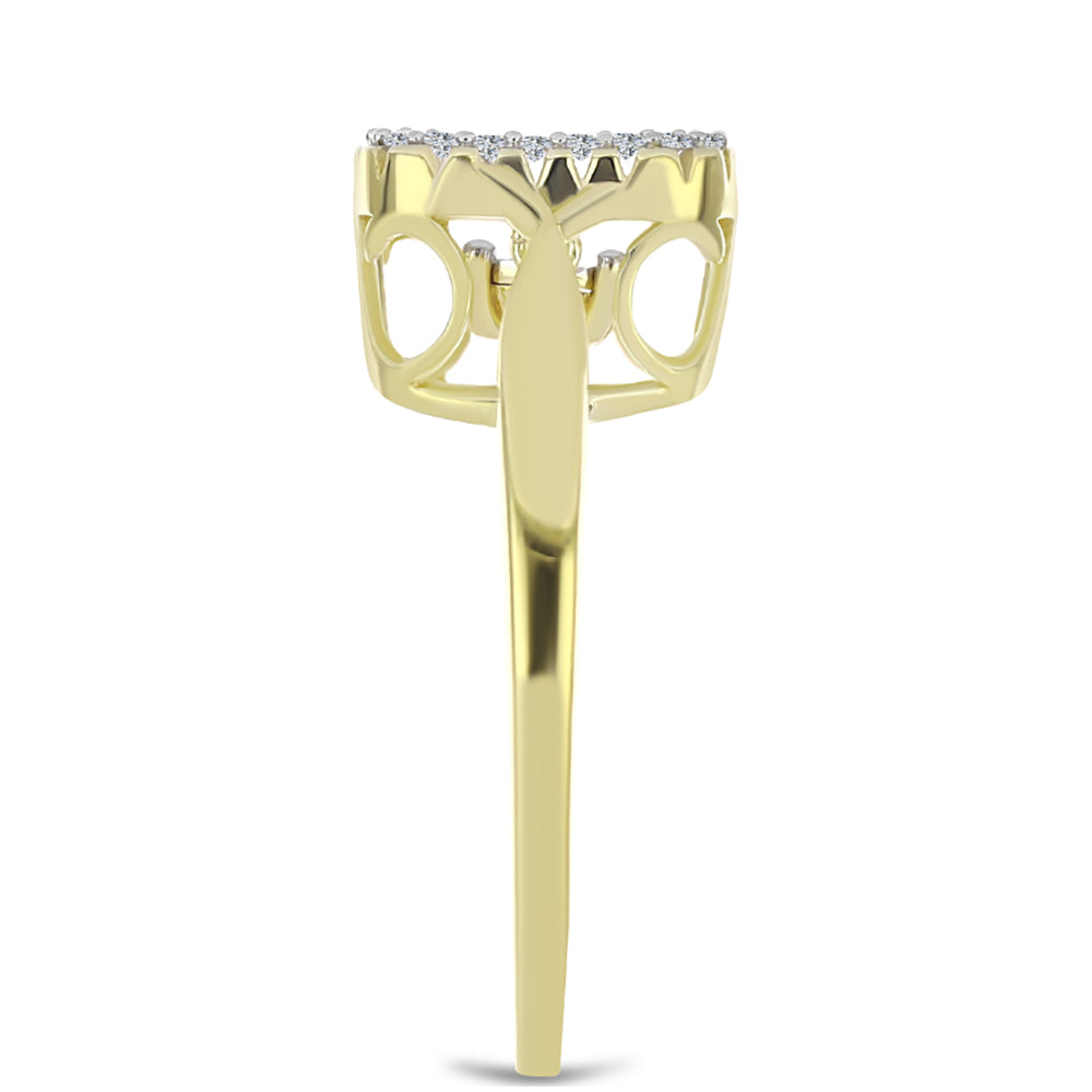 Goldplattierter Silberring mit weißem Diamant und weißem Topas