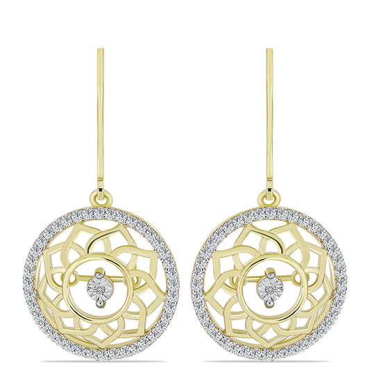 Goldplattierte Silberohrringe mit weißem Diamant und weißem Topas