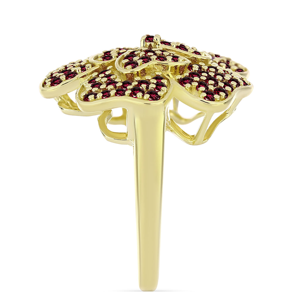 Goldplattierter Silberring mit Rhodolith Granat