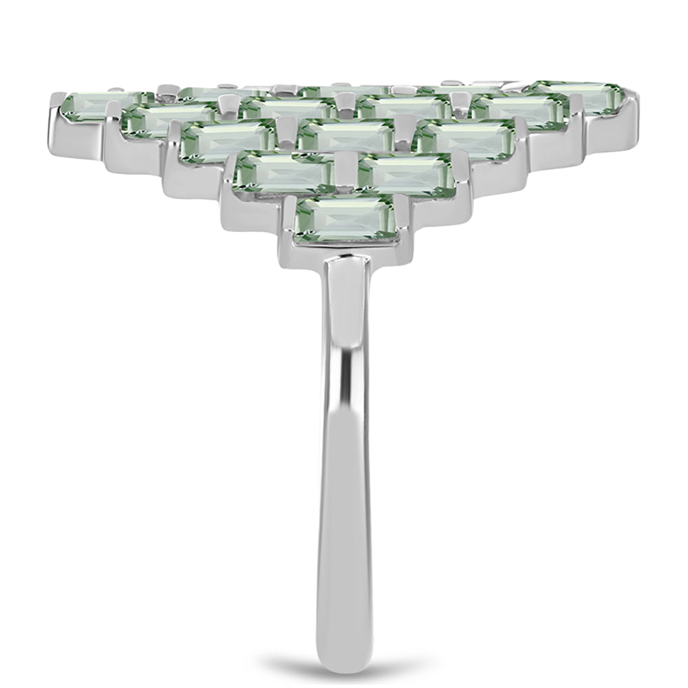 Silberring mit grünem Amethyst