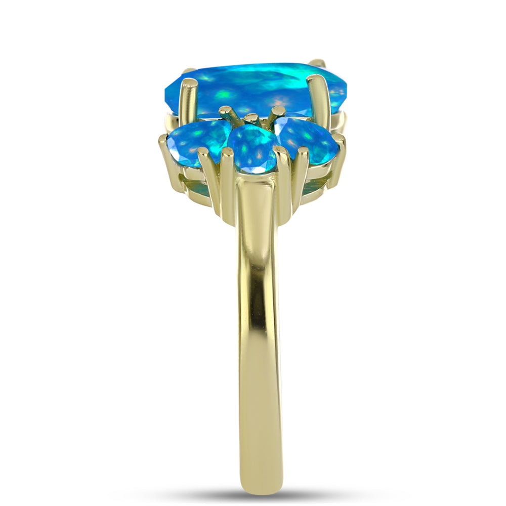 Goldplattierter Silberring mit äthiopischem Paradiese-Opal