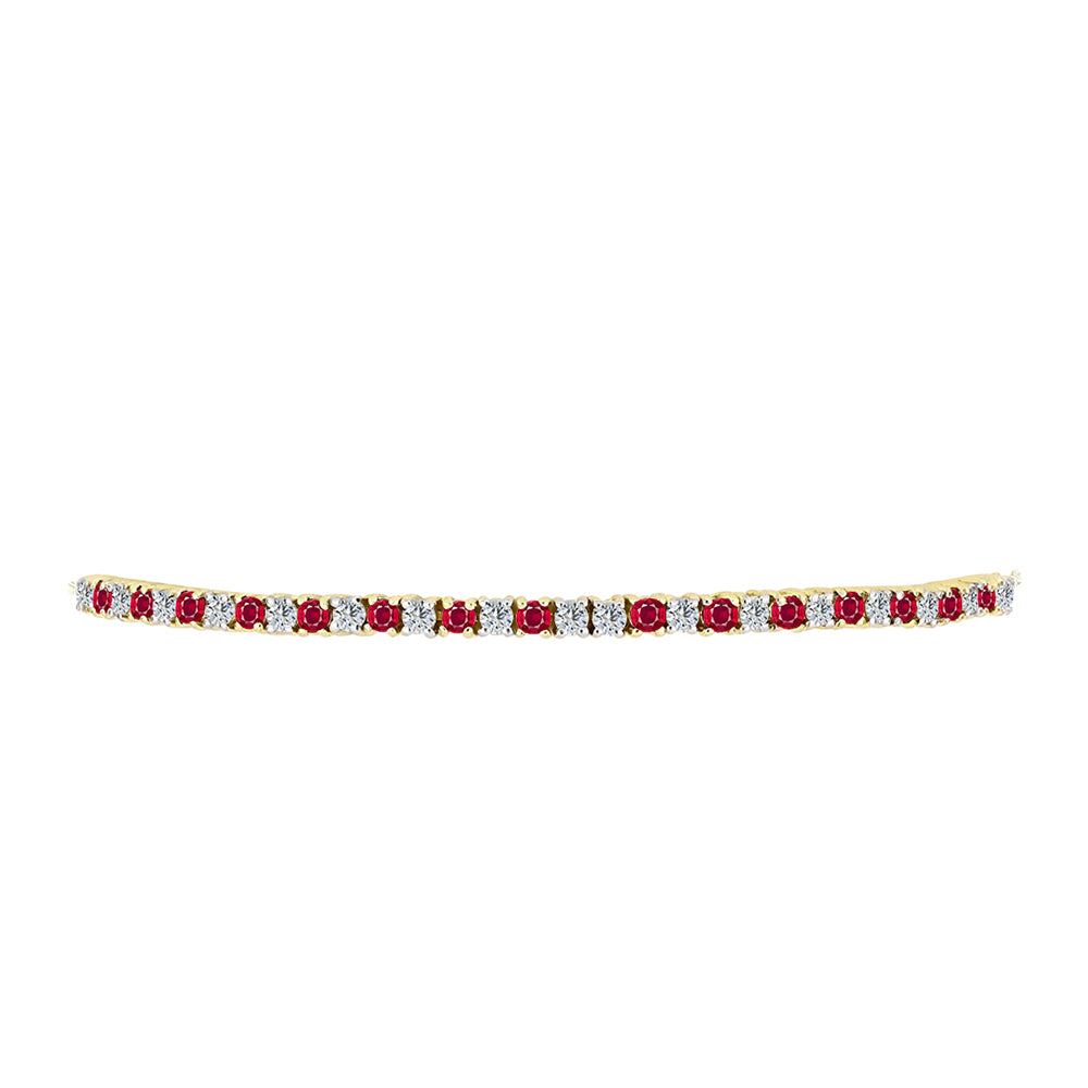 Goldplattiertes Silberarmband mit Rubin aus Madagaskar und weißem Topas
