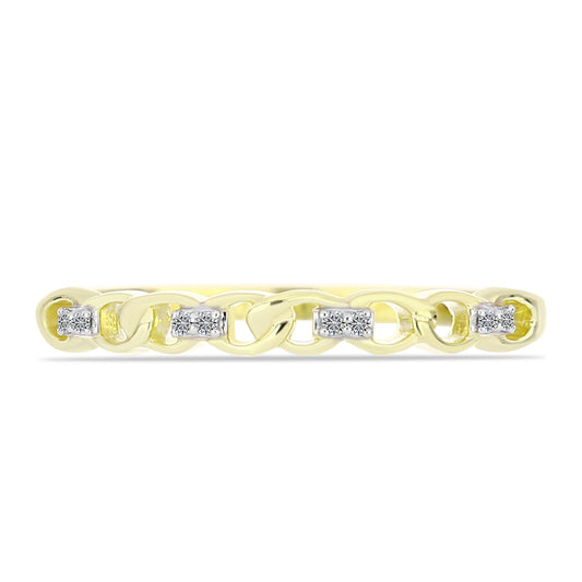 Goldplattierter Silberring mit weißem Diamant