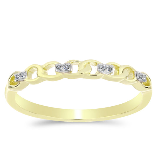 Goldplattierter Silberring mit weißem Diamant