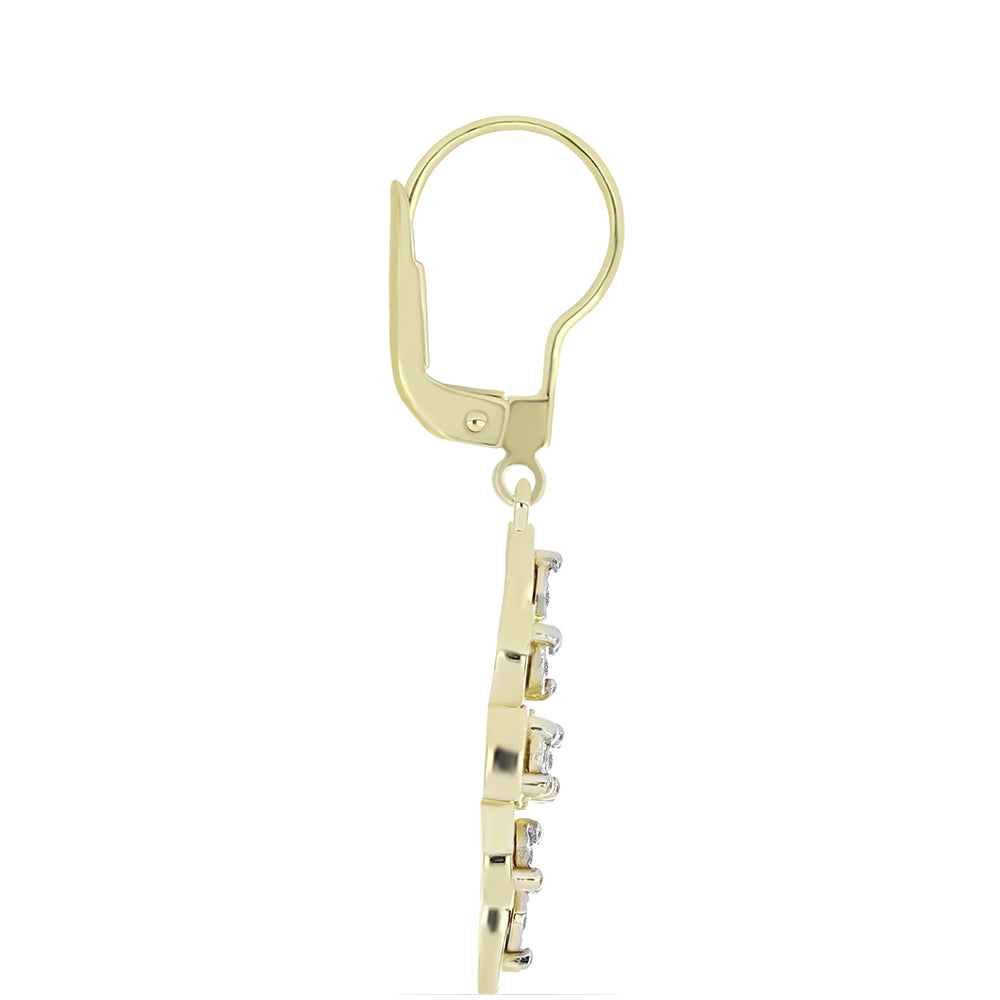 Goldplattierte Silberohrringe mit weißem Diamant