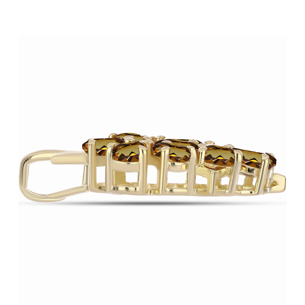 Goldplattierter Silberanhänger mit Cognac-Quarz