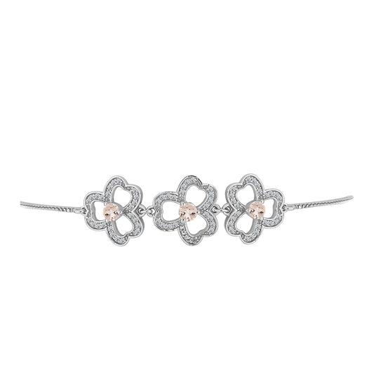 Silberarmband mit Morganit aus Gozareh und weißem Topas
