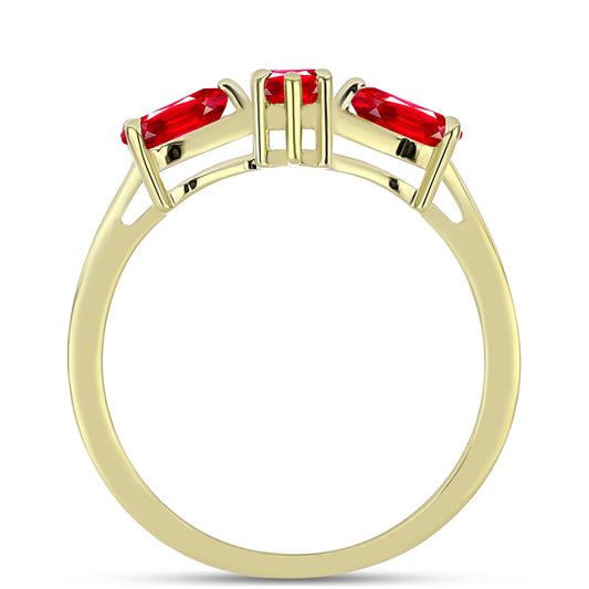 Goldplattierter Silberring mit rotem Achat