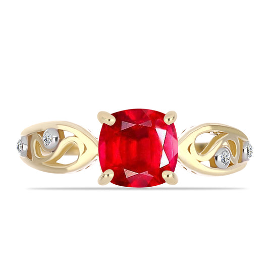 Goldplattierter Silberring mit rotem Achat und weißem Topas