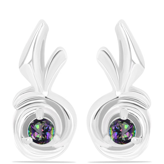 Silberohrringe mit brasilianischem grünem mystischem Quarz