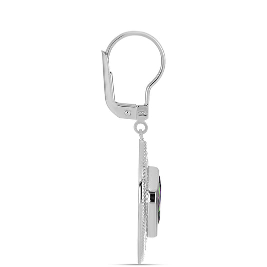 Silberohrringe mit brasilianischem grünem mystischem Quarz