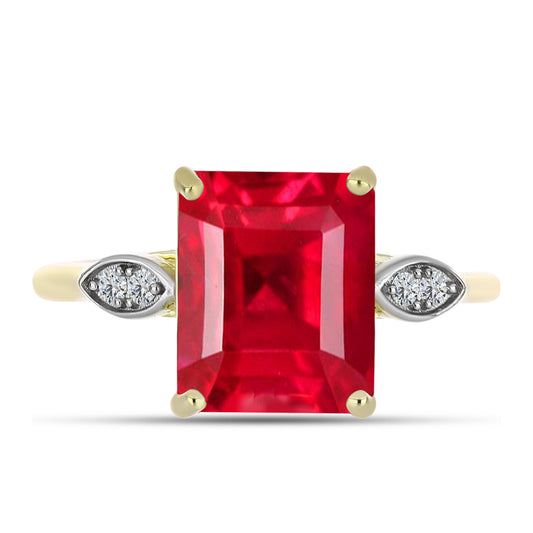 Goldplattierter Silberring mit rotem Achat und weißem Topas