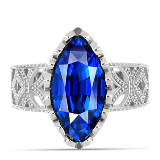 Silberring mit australischem blauem Saphir