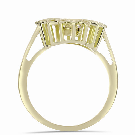 Goldplattierter Silberring mit weißem Diamant