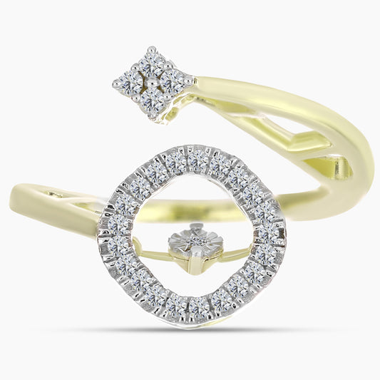 Goldplattierter Silberring mit weißem Diamant und weißem Topas