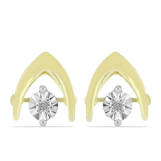 Goldplattierte Silberohrringe mit weißem Diamant