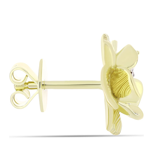 Goldplattierte Silberohrringe mit weißem Diamant