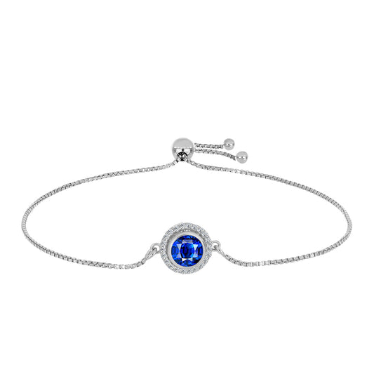 Silberarmband mit australischem blauem Saphir und weißem Topas