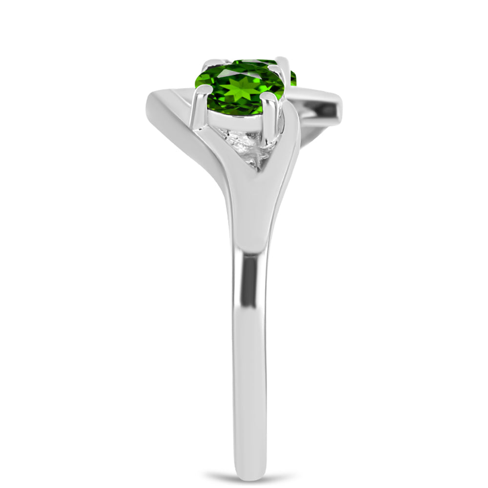 Silberring mit Chromdiopsid