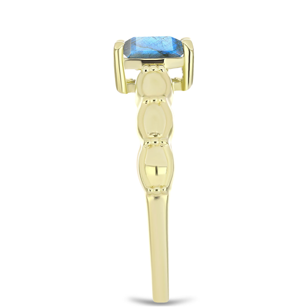 Goldplattierter Silberring mit Labradorit