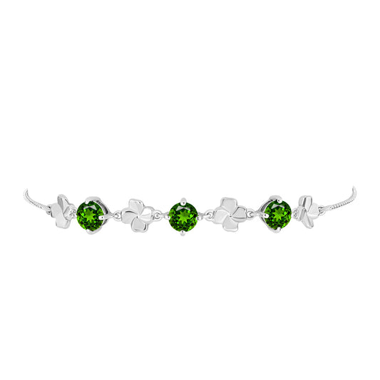 Silberarmband mit Chromdiopsid