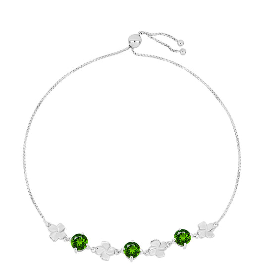Silberarmband mit Chromdiopsid