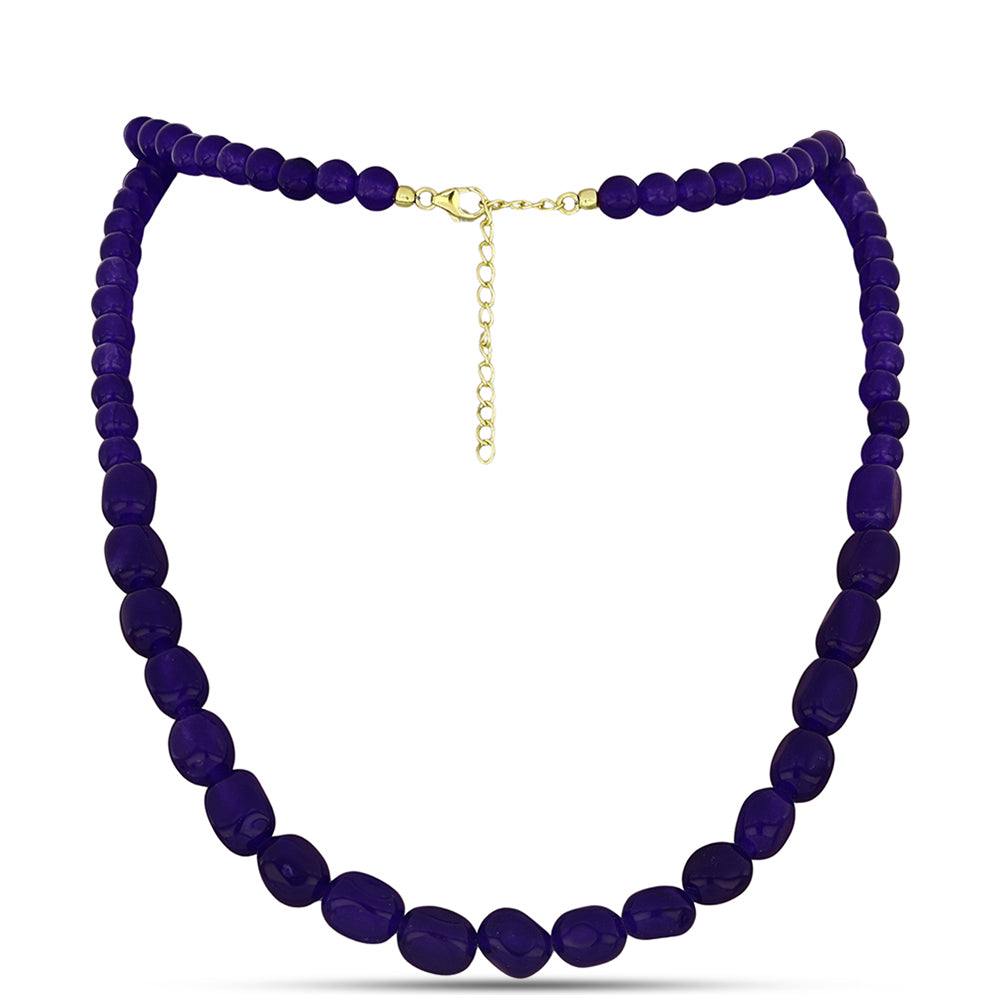 Goldplattierte Silberhalskette mit lila Achat