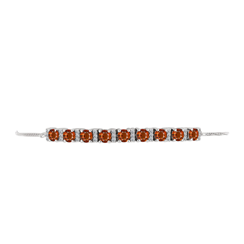 Silberarmband mit Citrin aus Madeira und weißem Topas