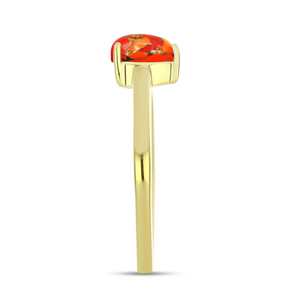 Goldplattierter Silberring mit Mohave-Türkis