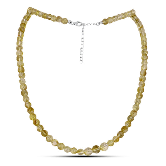 Silberhalskette mit goldfarbenem Rio Zitrin