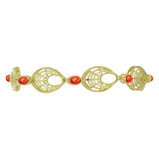 Goldplattiertes Silberarmband mit Mohave-Türkis