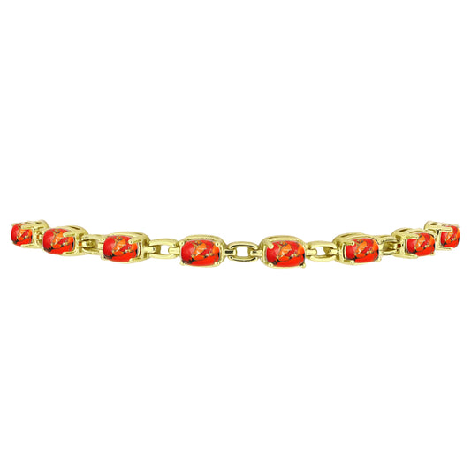 Goldplattiertes Silberarmband mit Mohave-Türkis