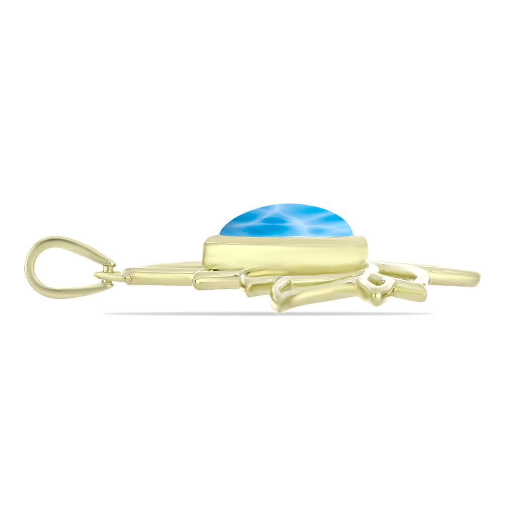 Goldplattierter Silberanhänger mit Larimar