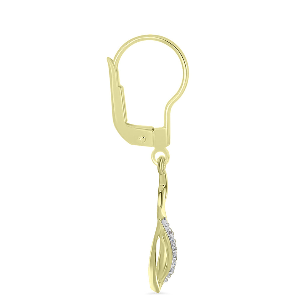 Goldplattierte Silberohrringe mit weißem Diamant
