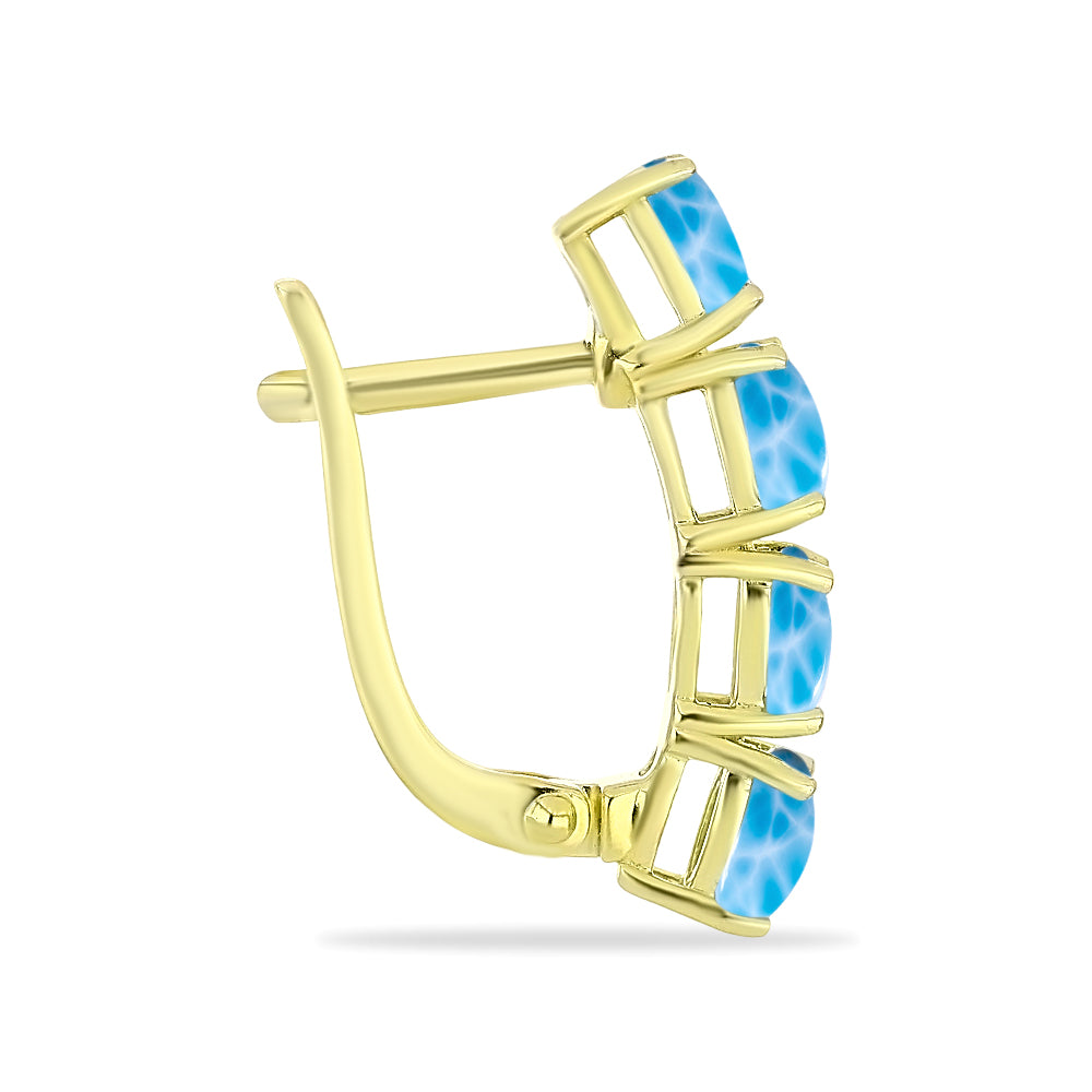 Goldplattierte Silberohrringe mit Larimar