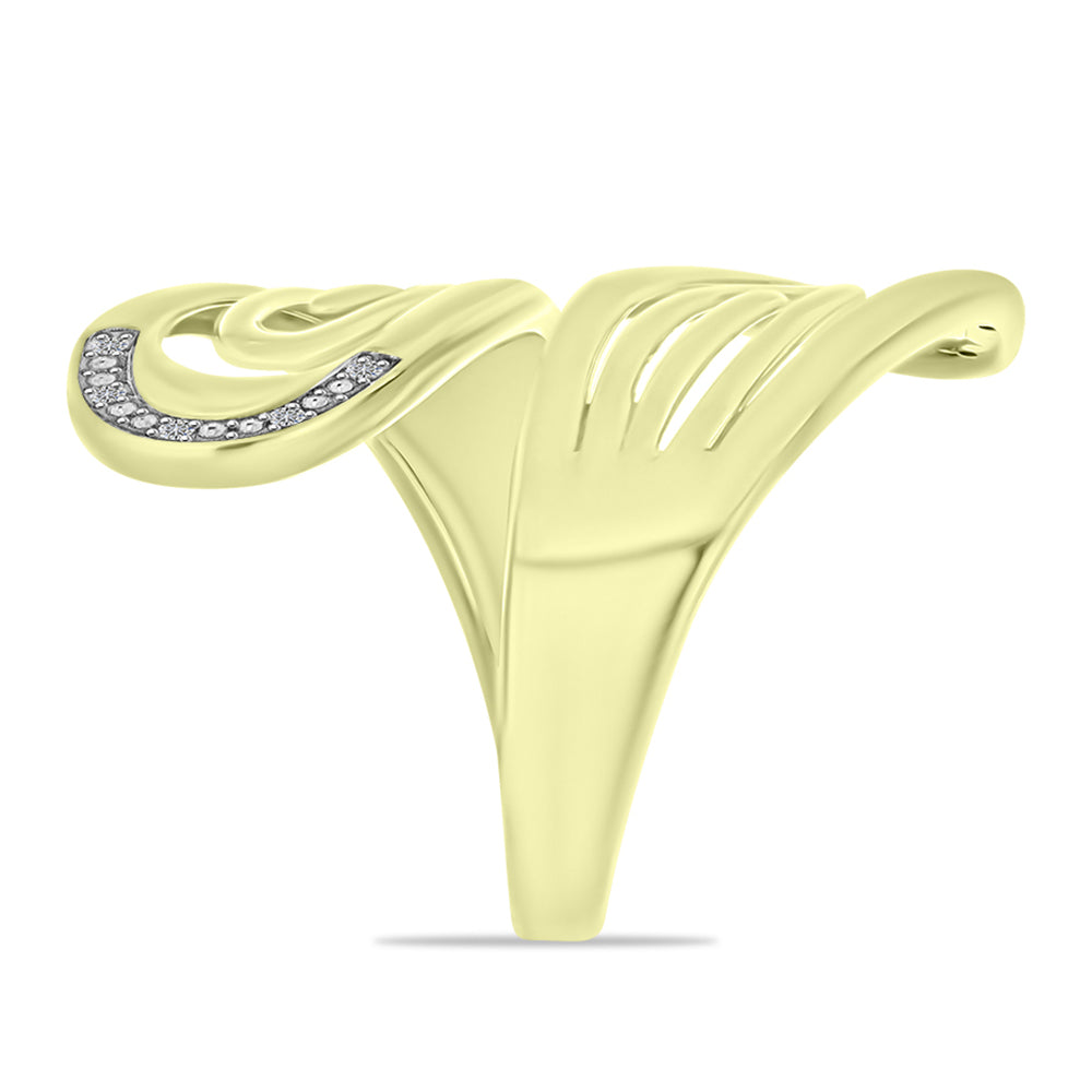Goldplattierter Silberring mit weißem Diamant