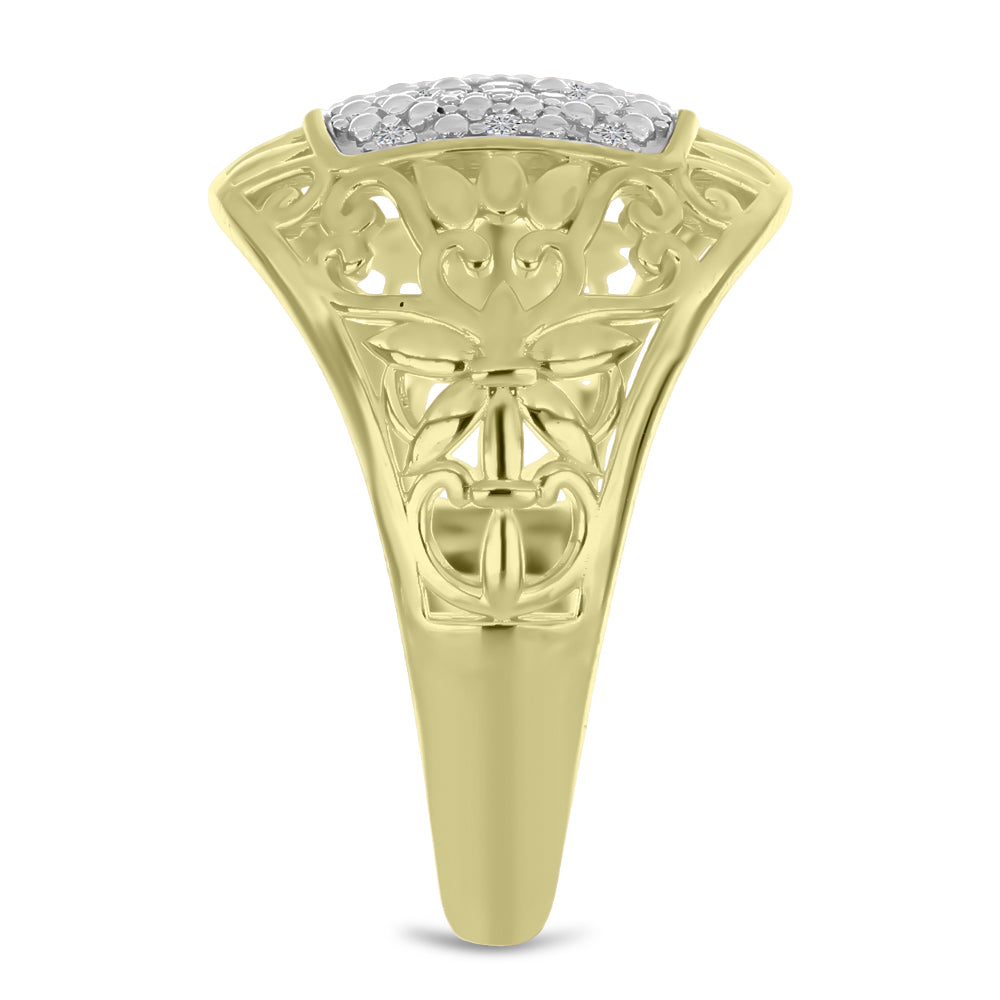 Goldplattierter Silberring mit weißem Diamant