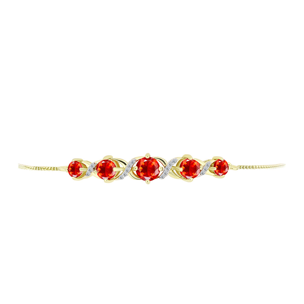 Goldplattiertes Silberarmband mit Feueropal aus Lega Dembi und weißem Topas