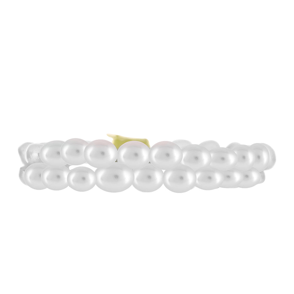 Goldplattiertes Silberarmband mit weißer Süßwasserperle