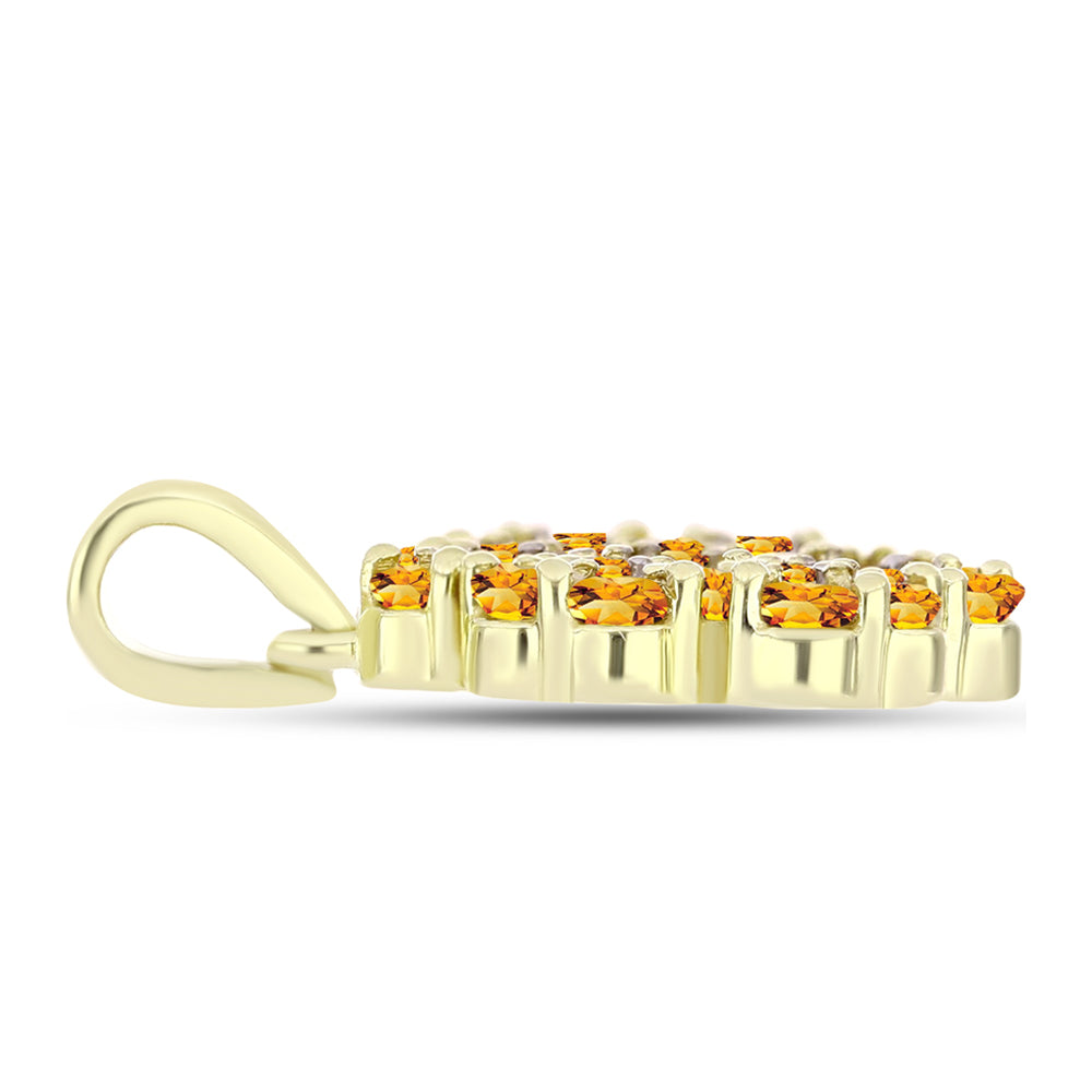 Goldplattierter Silberanhänger mit goldfarbenem Rio Zitrin und weißem Topas