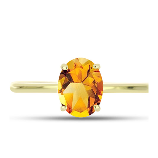 Goldplattierter Silberring mit goldfarbenem Rio Zitrin