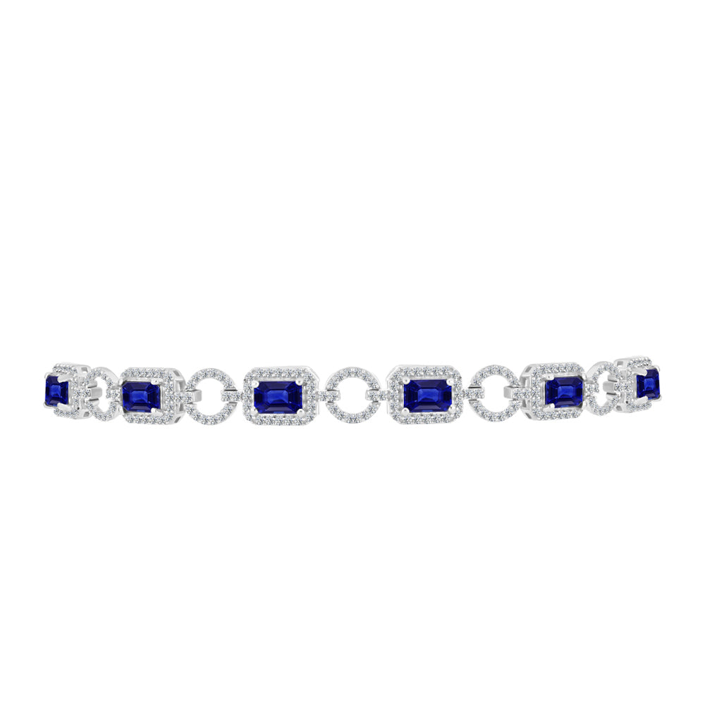 Silberarmband mit australischem blauem Saphir und weißem Topas